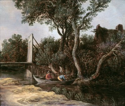Paisaje con puente de Jan Josephsz van Goyen